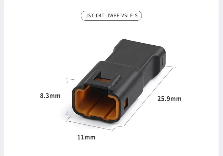 1 Set 2 3 4 6 8 Pin JST Miniature Small Current Rearview Mirror Black Electrical Connectors Wire Harness Plug for Motorcycle