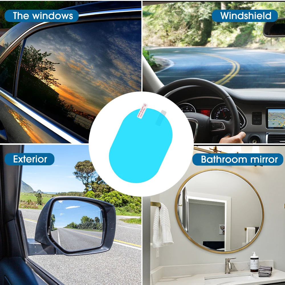 Car Rearview Mirror Film Side Window Rainproof Clear Film 2/1Pcs Anti Fog Window Mirror Protective Film Sticker Car Accessories