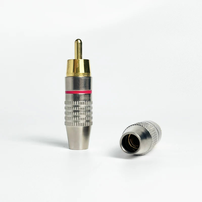 4/10/20PCS Solderless Gold-Plated RCA Plugs, Metal AV Audio Video Connectors for Amplifier, Speaker, DIY Easy Installation