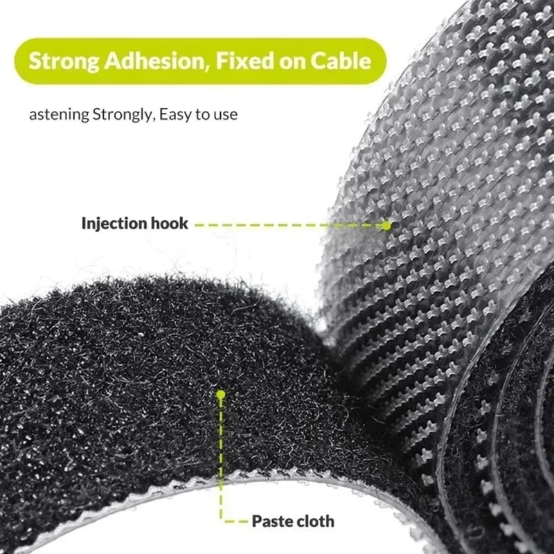 DIY Nylon Tape Self Adhesive Sewing Accessories Adjustable Fastener Straps For Wire Organizer Home Office Cable Management Amagi