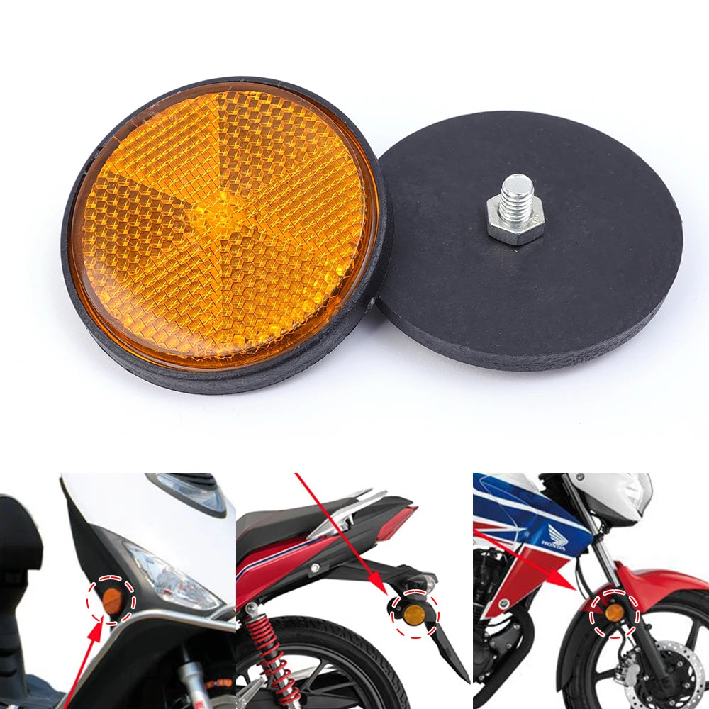 2/1pcs Circular Reflector Car Universal Trucks Motorcycle Night Reflector Safety Reflector Motorcycles ATV Bikes Accessories