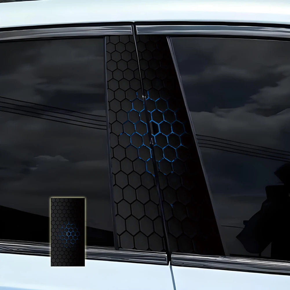 1PC For Honeycomb Car B-pillar Waterproof Decal DIY Door Pillar Sticker Car Door Post Sticker DIY Decor Center Pillar Sticker