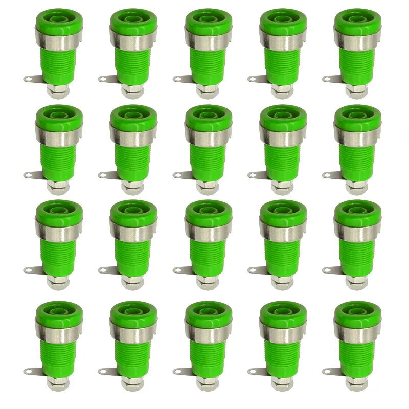 20PCS 4mm Banana Socket 32A Panel Mount Female Connectors, Insulated Safety Binding Post Jacks, 5 Colors for DIY Projects