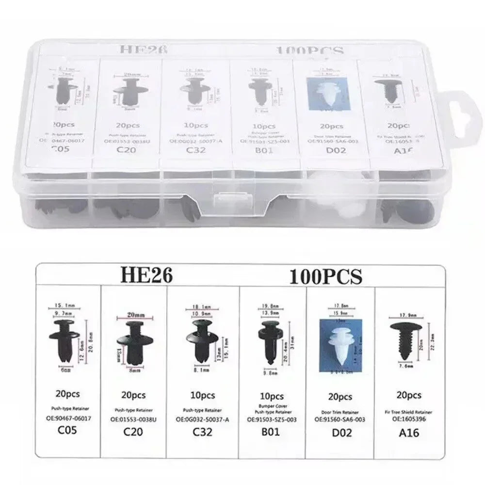800pcs Car Plastic Retainer Clips Kit 680pcs Auto Fender Push Pin Rivet Door Trim Panel Car Fastener Clip Mixed Set Amagi