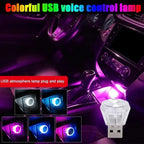 Car Cigarette Lighter USB Atmosphere Light LED Mini Colorful Night Light Wiring-Free Interior Lighting Supplies Accessories New