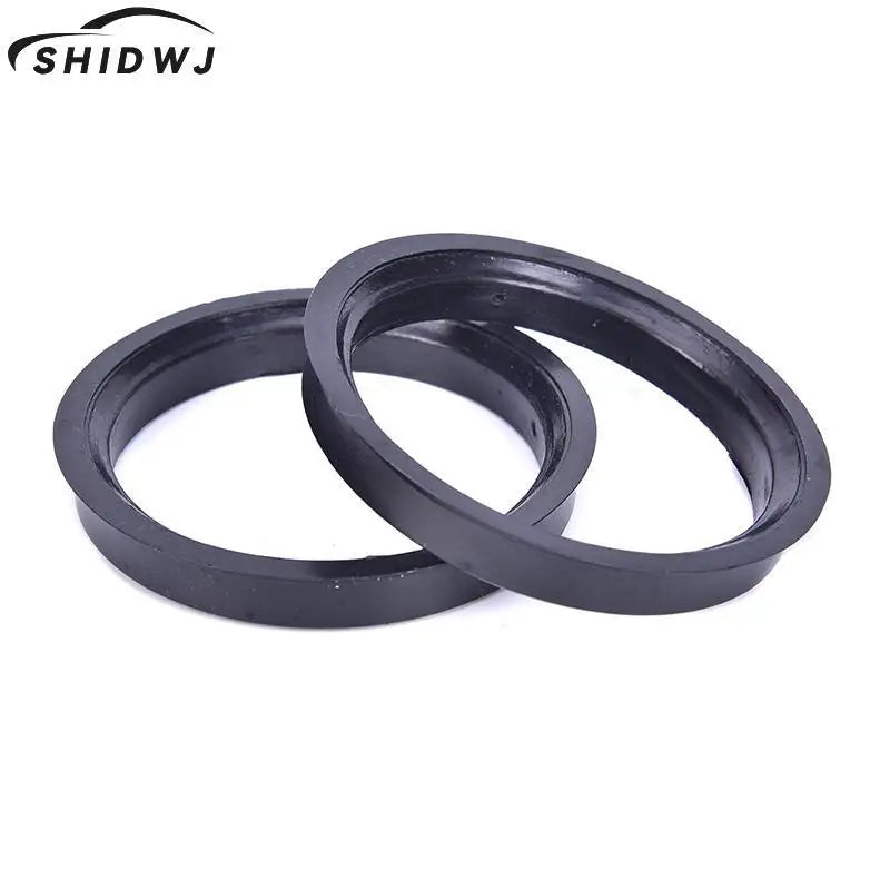 1 Set 4 Hub Centric Rings Car Wheel Bore Center Collar 66.6-57.1mm For Cars ID 57.1-mm Black