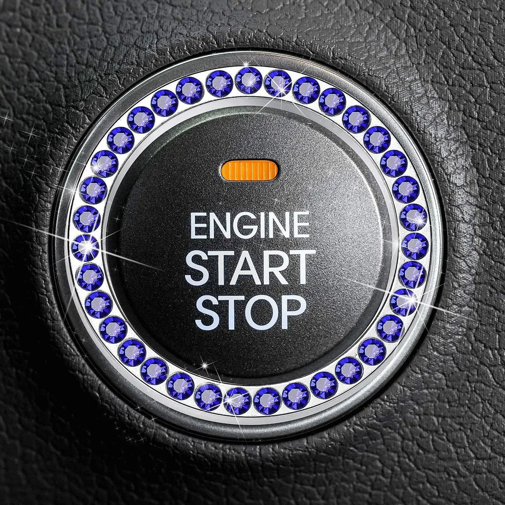 Universal Car Start Switch Button Decorative Diamond Rhinestone Ring Auto SUV Car Decorative Interior Accessories Amagi