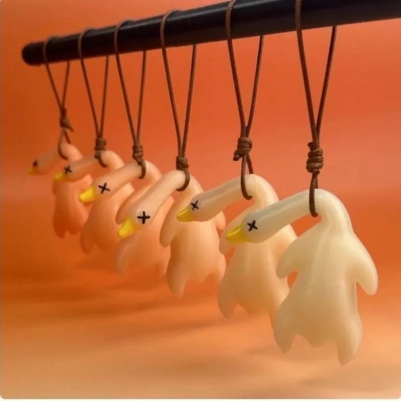 10/1PCS Cartoon Cute Anime Color-Changing Roast Duck Pendant Diy Kawaii Car Accessories Keychain Back Packaging Accessories Gift