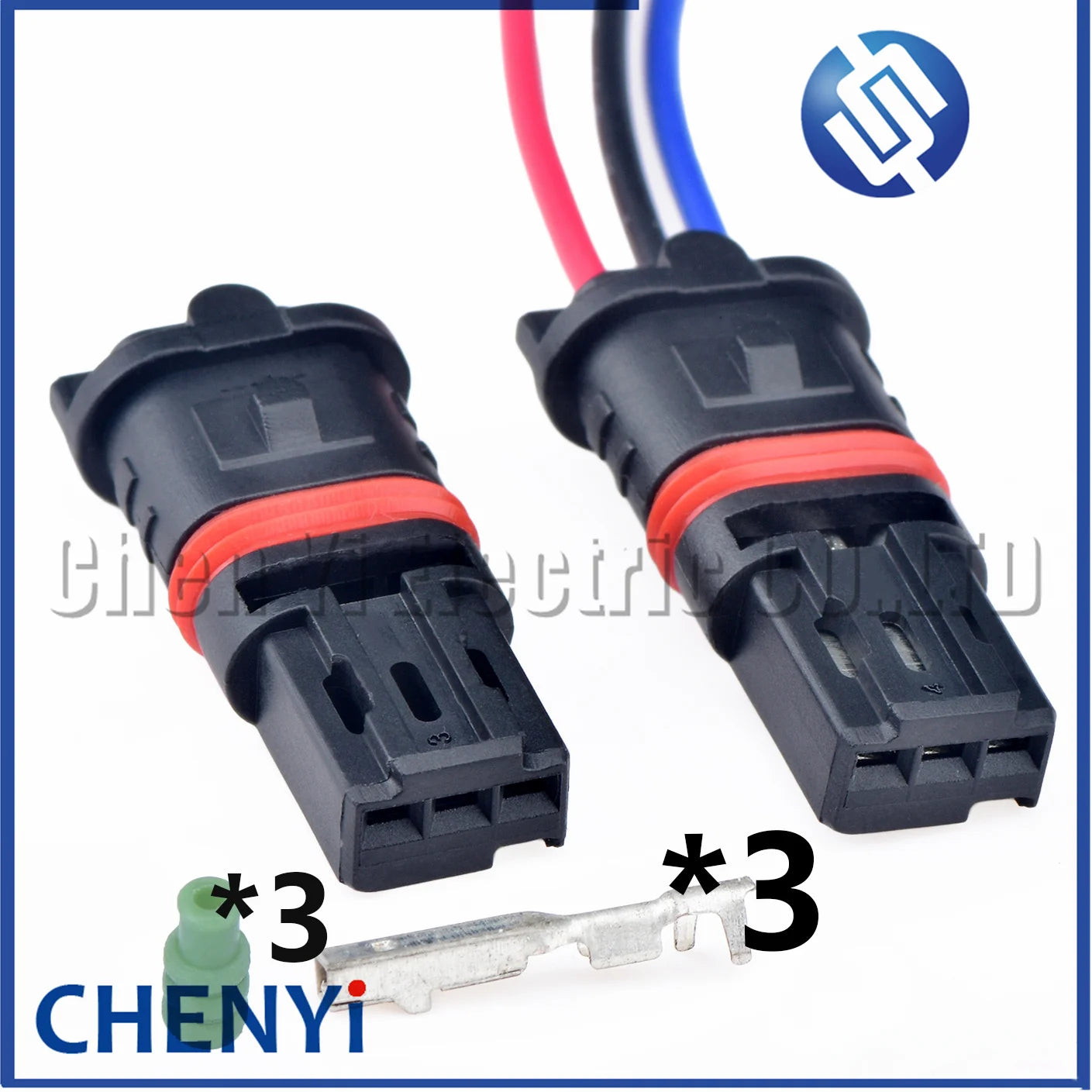 3 Pin Female Auto Reverse radar Connector Car door handle seat rearview mirror heating Wire harness Plug