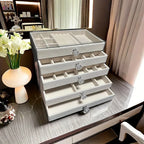 Layer Drawer Style Velvet Jewelry Box Earring Bracelet Storage Rack Multi Layer Display Case for Jewelry Accessories Amagi
