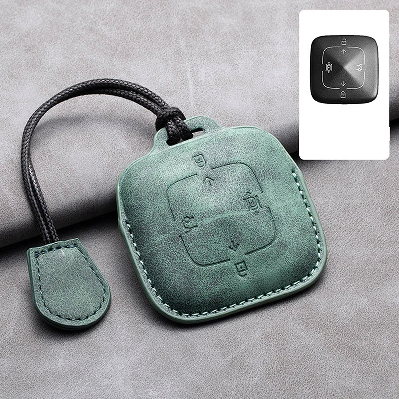New Leather 4 Buttons Car Remote Key Case Cover for Zeekr 001 X 2021 2022 2023 for ZEEKR 001 009 Full Protector Fob Keychain