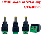 4/10/40PCS 12V DC Power Terminal Block Connectors, Plug Adapter for TV, CCTV Camera, LED Strip Light, SMD Wire Connection