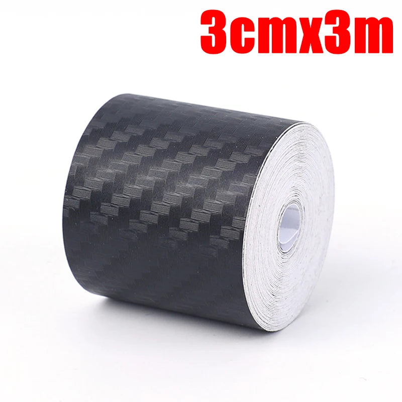 3D Carbon Fiber Matte Car Sticker DIY Paste Protector Strip Car Threshold Door Edge Anti Scratch Tape Waterproof Protection Film