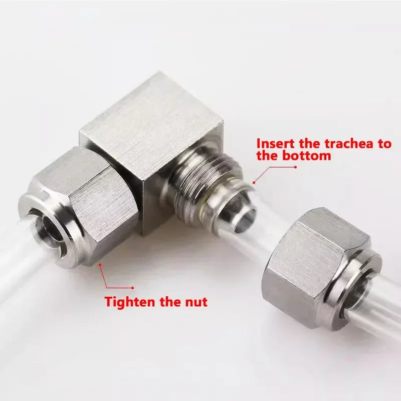 Pneumatic Push-In Fitting Set, Copper Nickel Plated Air Hose Connectors for 4mm–16mm Tube (KPU KPV KPE KPZA KPM)