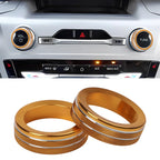 2pc AC Volume Control Switch Knob Trim Cover Ring For Ford For Explorer 2020-2025 Volume Knob Cover Switch Trim Car Styling Trim