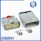 Grey 20 Pin Autowaterproof connector female or male excavator panel Plug With Pins 33472-2749 33472-2249 For JCB