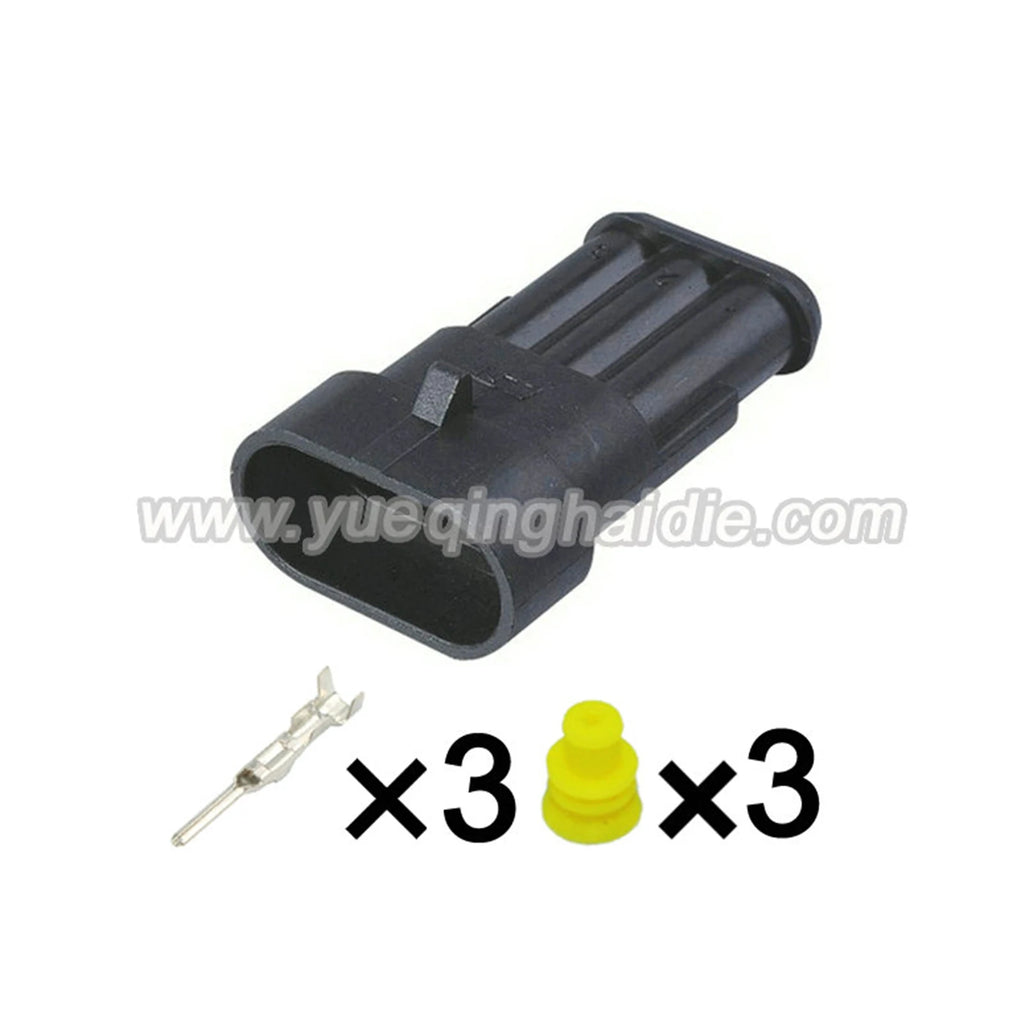AMP 3Pin ConnectorS Waterproof 1.8mm Male Female Connector Automotive Wiring Harness Cable Socket 282105-1 282087-1