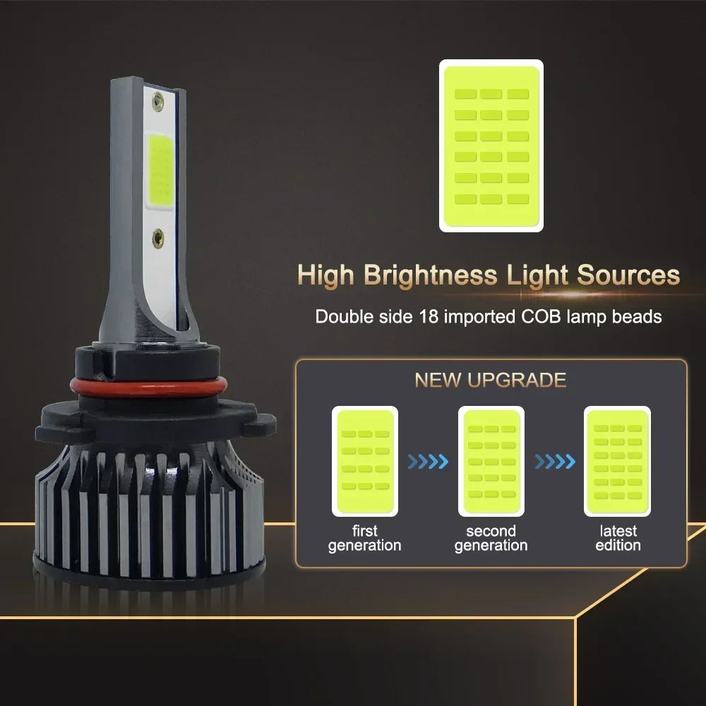 H7 H4 Canbus LED Light Bulb H1 H8 H9 H11 9005 HB3 Headlight Mini Size Design Wireless Super Bright CSP Chips 30000LM 6000K Amagi