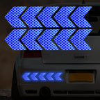 10pcs Car Reflective Arrow Sticker Safety Warning Sticker for Car Bumper Trunk Reflector Hazard Tape Car Styling Luminous Film
