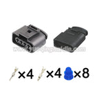 4 Pin Connector Waterproof 3.5mm Male Female Connector Ignition Coil Plug Wire Harness for VW AUDI 8K0973724 8K0973724 1J0973824