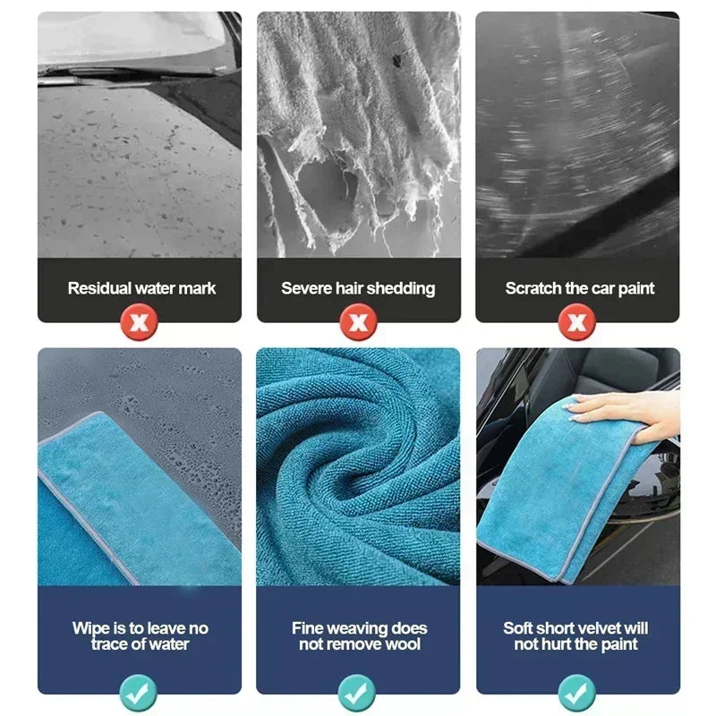 Thickened Car Cleaning Towel Multifunctional Water-absorbent Coral Velvet Microfiber Non-harming Car Special Wash Towel Amagi