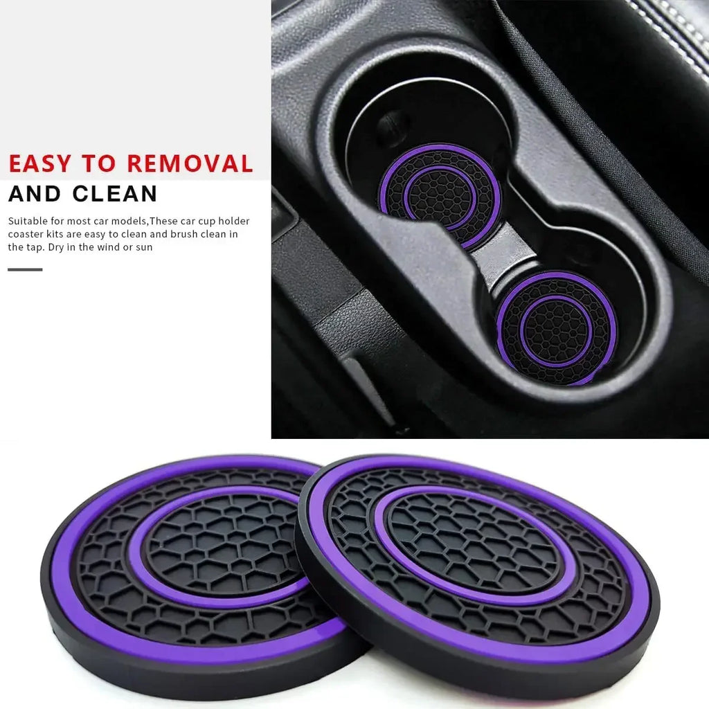 2pcs 7cm Non-slip Car Water Cup Pad Mat for Bottle Holder Coaster Auto Interior Anti-skid Cup Holders Amagi