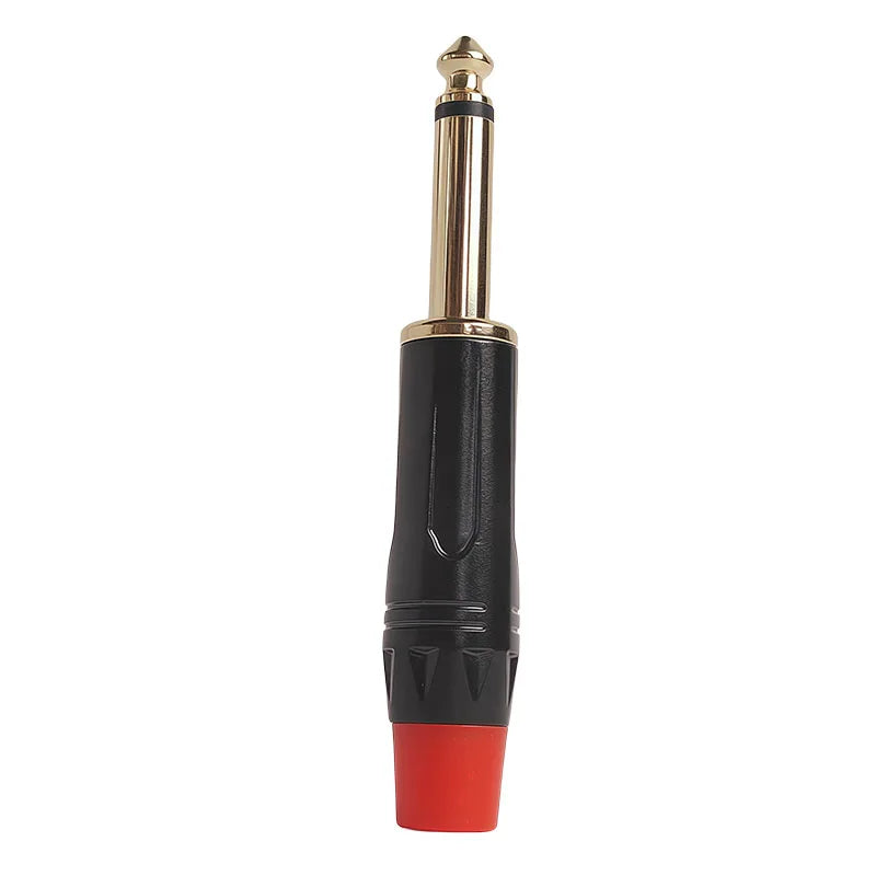 4/10/20PCS 6.3mm Mono Plug to Gold RCA Connector, Coaxial AV Audio Video Solder Adapter for Speaker, Amplifier, Mixer,PC DIY Use