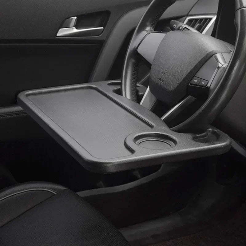 Steering Wheel Tray Table Deluxe - Multifunctional Car Storage Rack With Card Table Functionality - Durable Plastic Construction