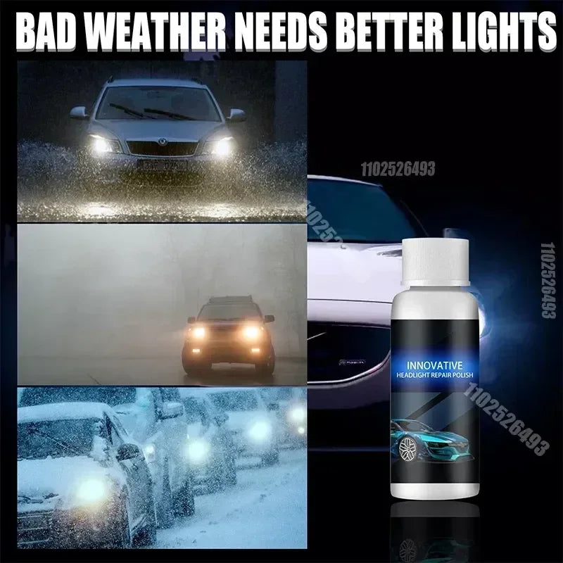 Car Headlight Restoration Crystal Oxidation Yellowing Repair Refurbishment Lens Headlight Polishing Refurbishing Kit Tools New