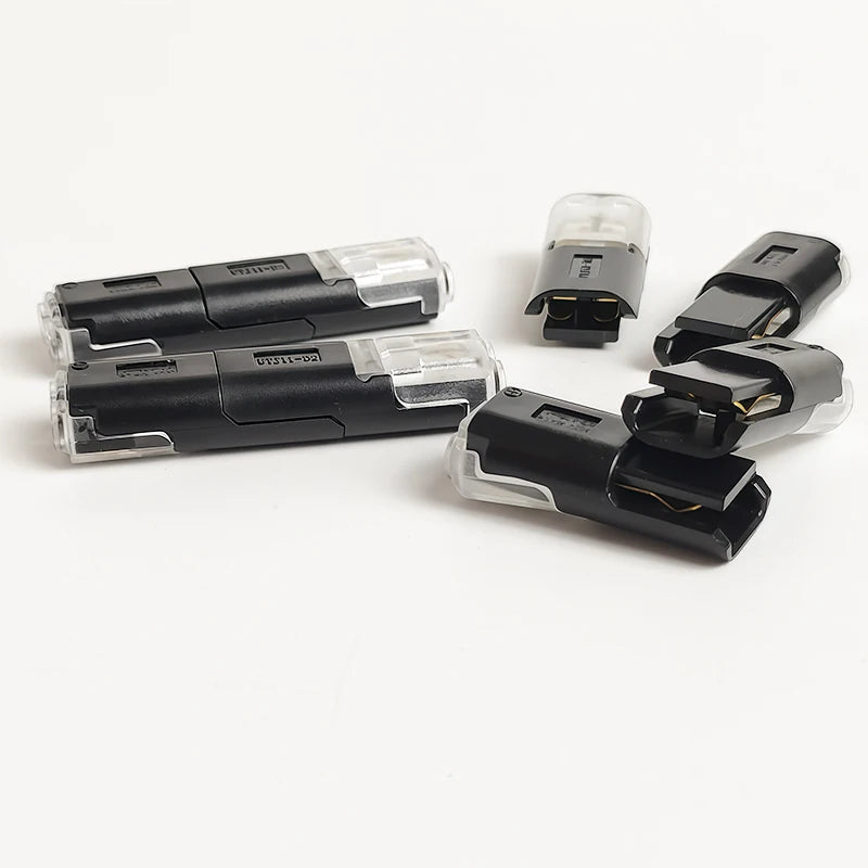 50 Pairs 2 Pin Solderless LED Wire Connector, Insulation Piercing Strip-Free Quick Plug Terminal for LED Light Cable Connection