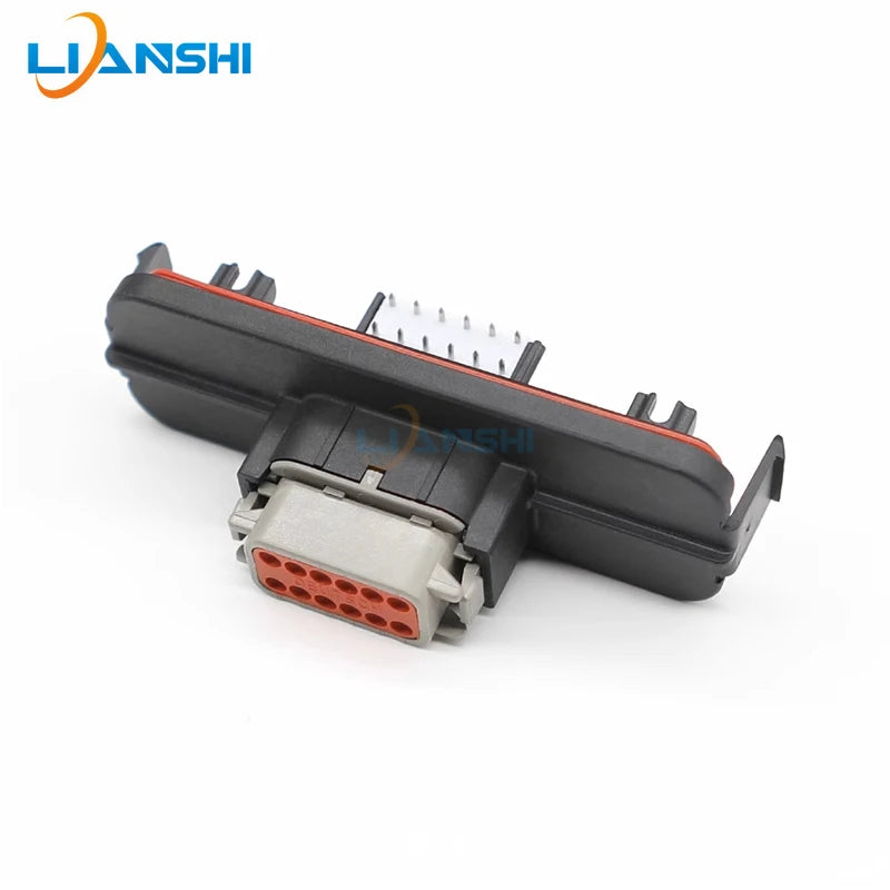 DTM13-12PA-R008 12-pin automotive waterproof connector, Dechi type DTM series PCB bent pin socket