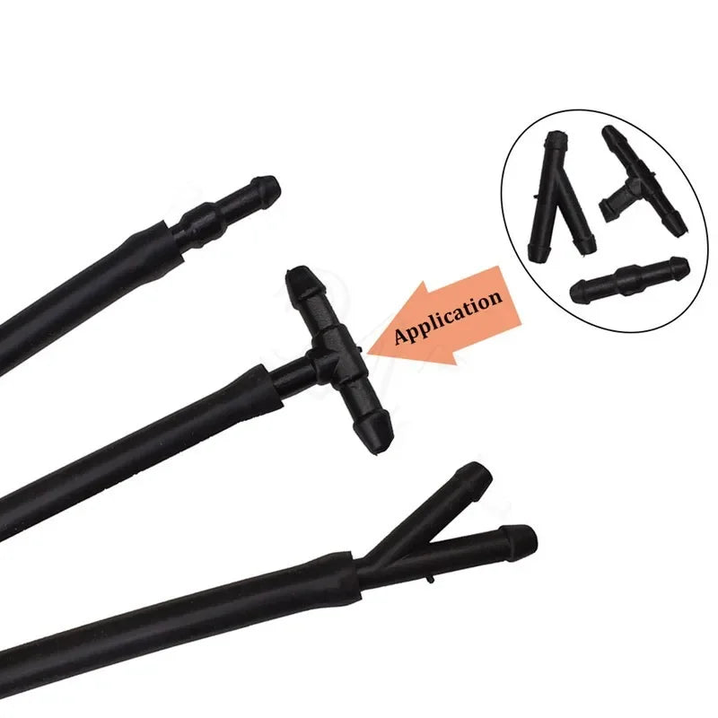 Car Windscreen Washer Joiner Pipe Connector T Piece Straight 3 Way Y Piece Air Fuel Water Petrol Wiper Washer Nozzle Hose