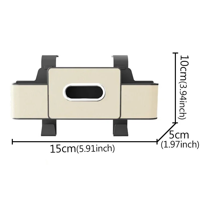 Universal Fit 4-in-1 Car Seat Organizer Tissue Holder Cup Slots Hooks Phone Holder Durable Multi-Functional Storage Box Vehicle