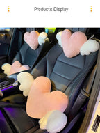 Car head pillow neck pillow cute cartoon love heart back pillow waist pillow seat back cushion Automotive Car Accessories New