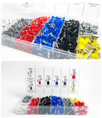 200-1900Pcs E0508/E7508/E1008 Crimp Terminals | Pre-Insulated Ring Connectors for Electrical Wiring & Industrial Use