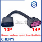 1Pcs 10P to 14P Conversion harness plug 1J0973737 1J0973835 For Halogen Headlamps convert Xenon Headlights adapter cable