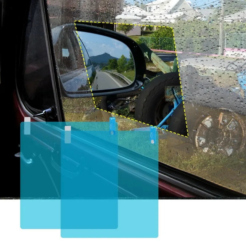 Car Rearview Mirror Film Side Window Rainproof Clear Film 2/1Pcs Anti Fog Window Mirror Protective Film Sticker Car Accessories