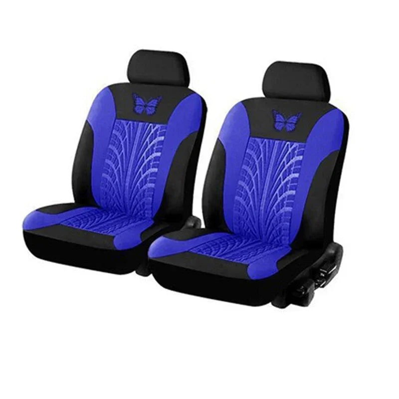 Car Seat Covers Set Universal Fit Most Cars with Butterfly Pattern Tire Track Detail Styling Protector Covers for the Car Amagi
