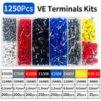 200-1900Pcs E0508/E7508/E1008 Crimp Terminals | Pre-Insulated Ring Connectors for Electrical Wiring & Industrial Use