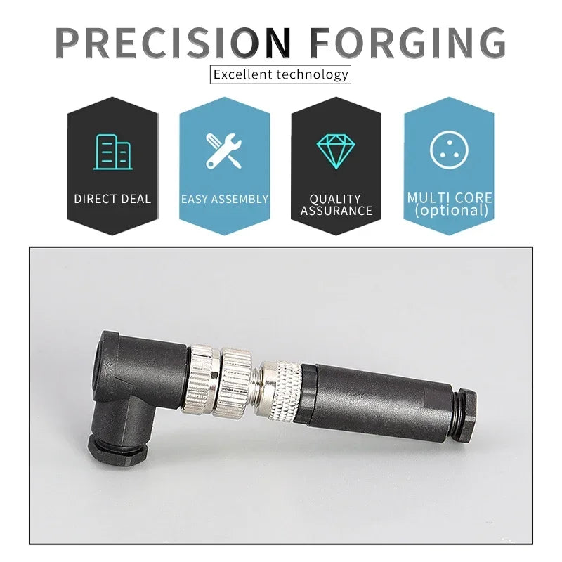 M8 Sensor Connector Panel Back Mount Waterproof Flange Socket Threaded Coupling Male&Female 3Pin 4Pin 5Pin A Type