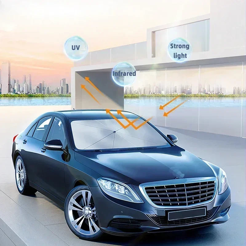 Foldable Car Windshield Sun Shield UV Protection Heat Blocking Sunshade For Front Window Heat Blocking Vehicle Umbrella Amagi