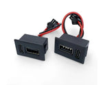 Dual USB-C Chassis Mount Socket – 2-Port Car Dashboard Charging Adapter