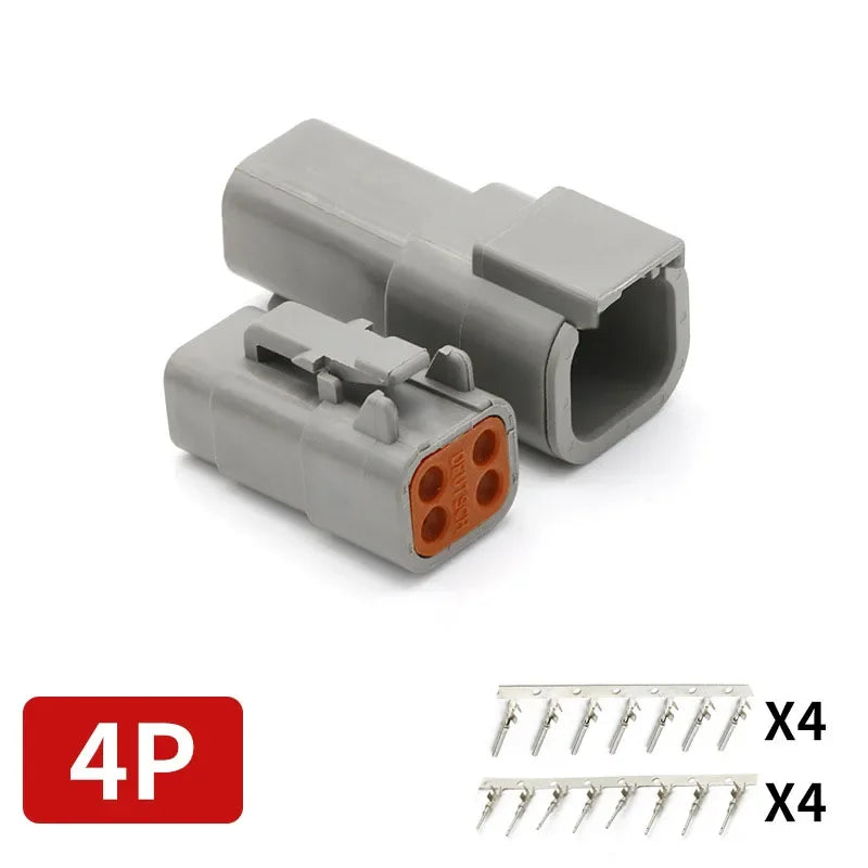 Deutsch DT/DTM/DTP/DTF Series Waterproof Connector 2-12Pin | Flange Mount for Automotive & Industrial Wiring Harness