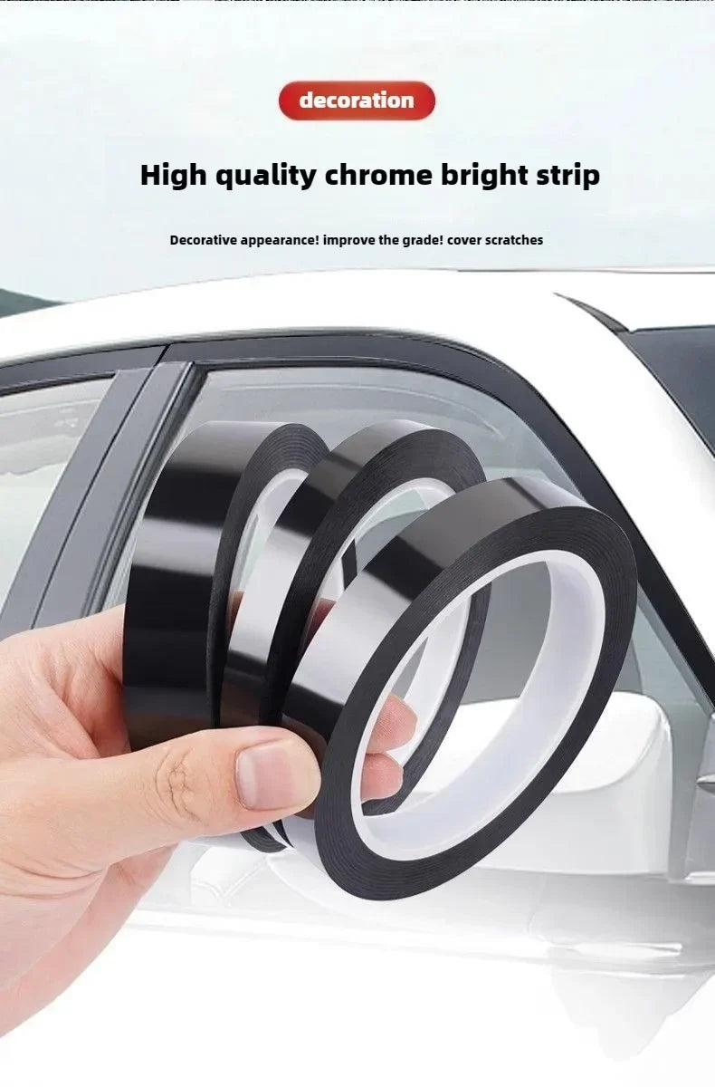 PVC Car Edge Protector Sticker Universal Fit for Automotive Window Trim and Side Molding DIY Bodywork Decoration Black Line Tape