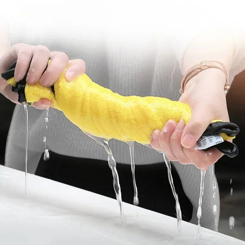 Car Wash Towels Cleaning Cloth Absorbent Dry Cloth General Purpose Microfiber Towel Thickened Yellow 30/40/60cm Amagi