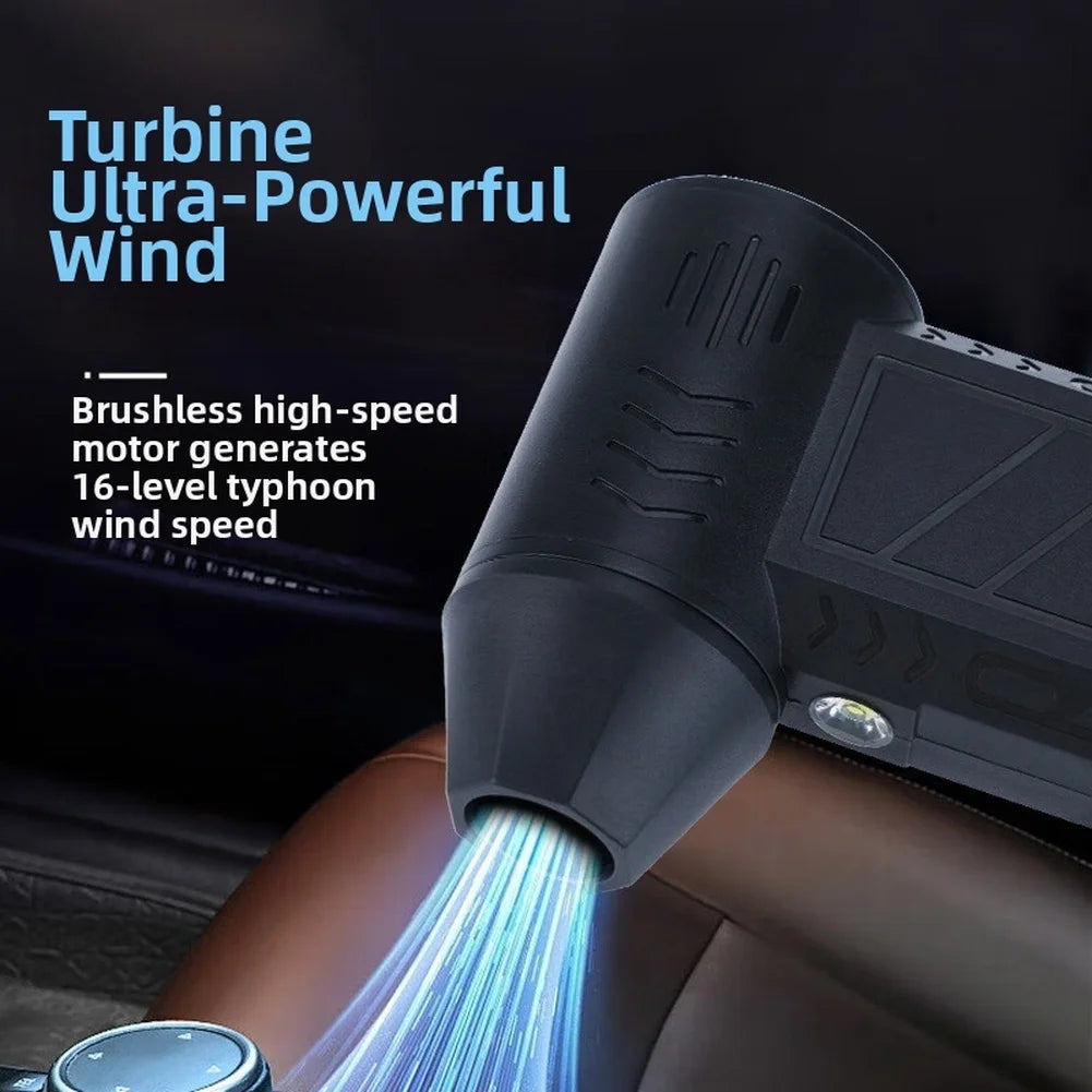 1PC New Fan Strong Portable Power Handheld DustStorm Source Turbo Jetfan LED Brushless Fan Vacuum Dust Cleaner Blower