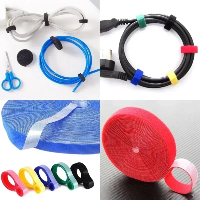 DIY Nylon Tape Self Adhesive Sewing Accessories Adjustable Fastener Straps For Wire Organizer Home Office Cable Management Amagi