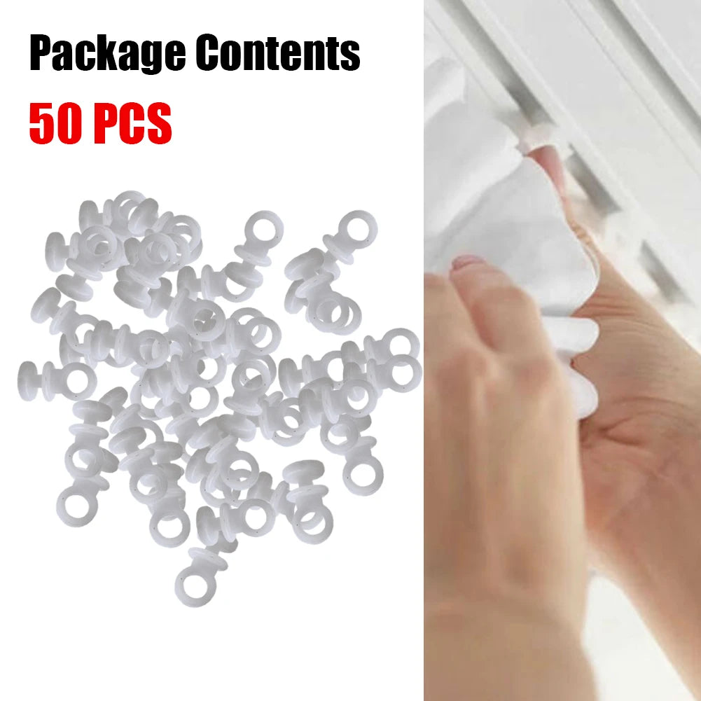 50pcs Plastic Curtain  Track Hook S Runner Fit For  Camper Van  Motorhome  Caravan Boat Home Hanging Curtain Glider Hook