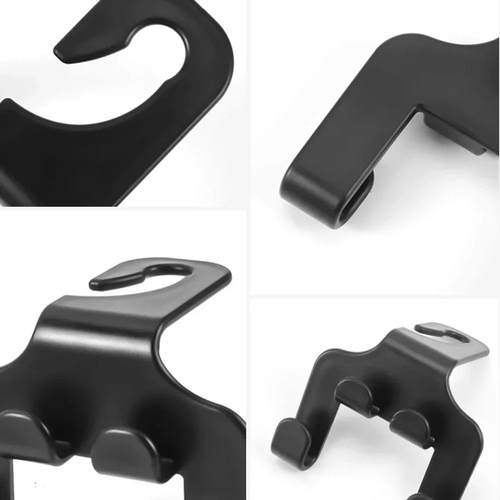 Car Seat Headrest Hook 4 Pack Hanger Storage Organizer Universal for Handbag Purse Coat Fit Universal Vehicle Car Black Amagi