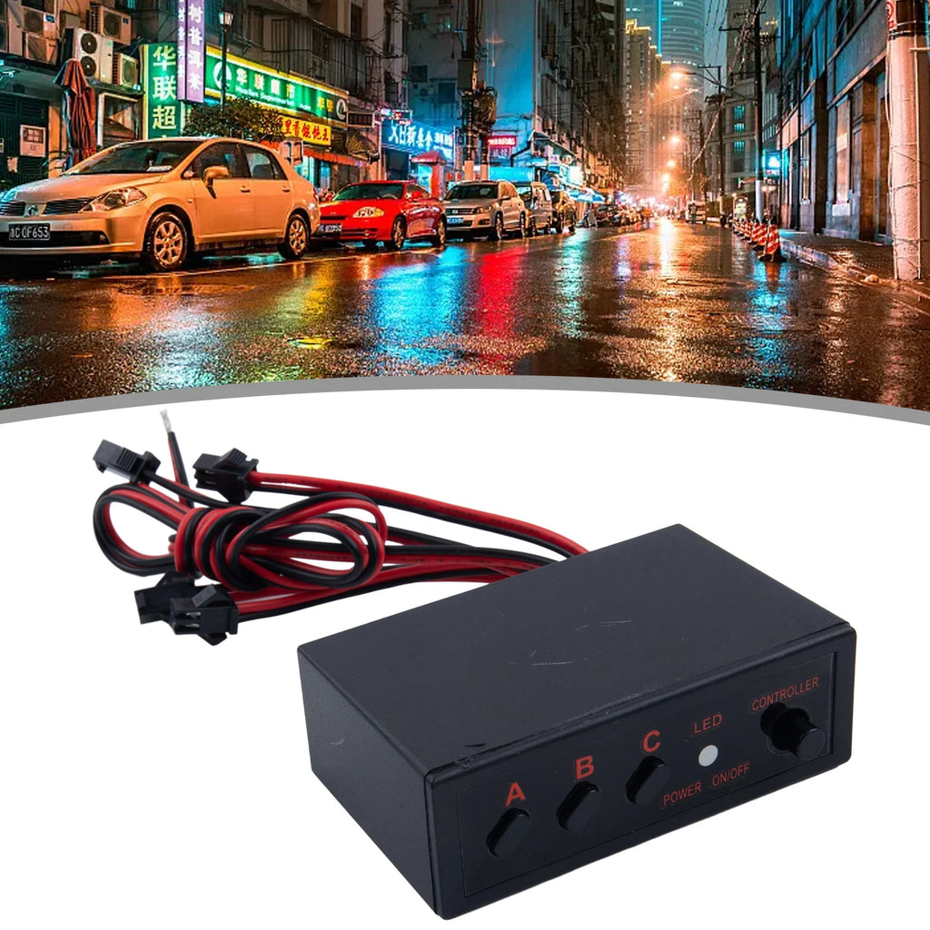 Auto 4 Ways LED Strobe Flash Light Lamp Flasher Flashing Controller Box 12V Car Accessories Controller Switch